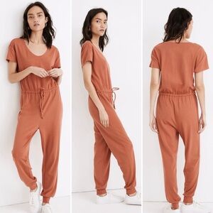 Madewell MWL Make Weekends Longer Breeze Drawstring Jumpsuit in Afterglow Red XS